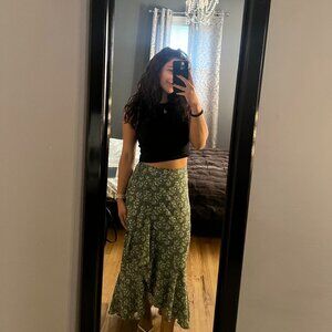 FLORAL Maxi Skirt XS - Green Max Studio Skirt